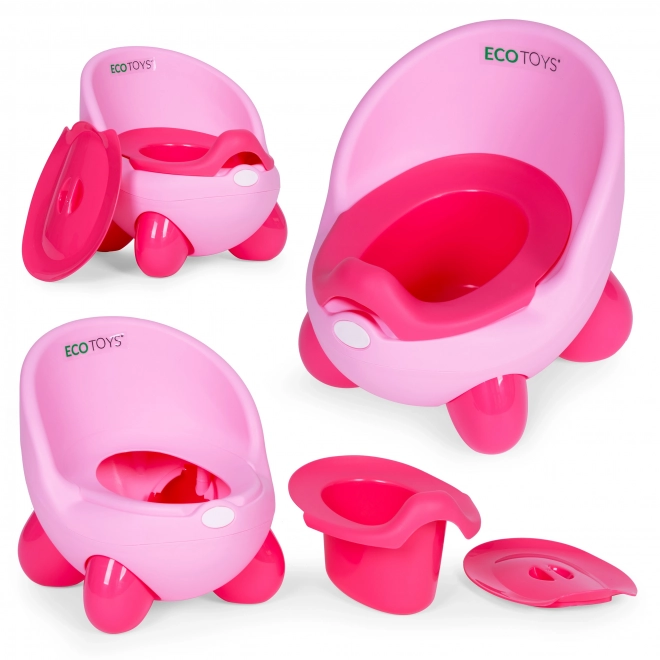 Kinder Töpfchen mit rutschfesten Beinen und herausnehmbarem Einsatz - Rosa ECOTOYS