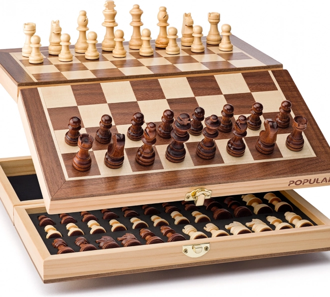 Magnetisches Schach in Holzbox