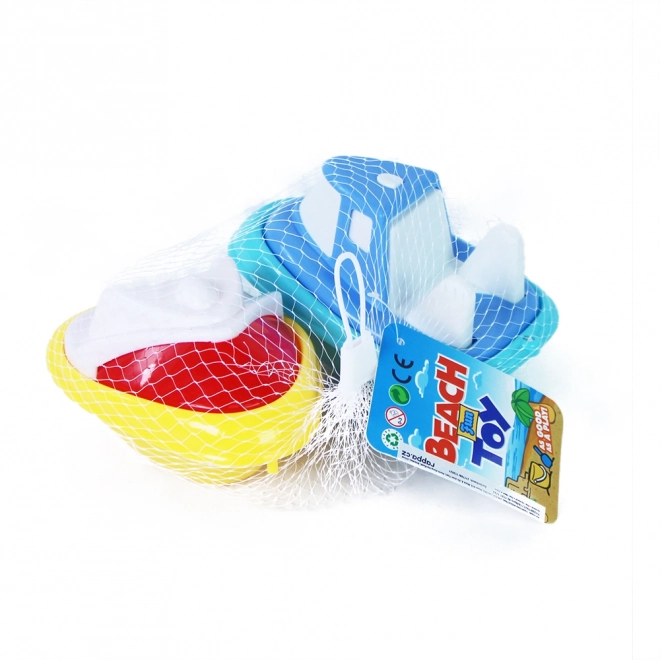 Bunte Plastikboote 2er Set für Wasser und Sand