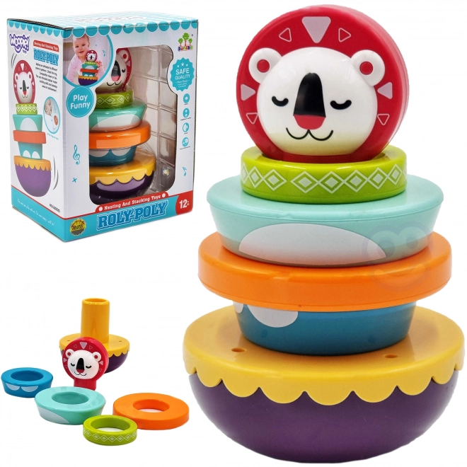 Woopie Baby Sensorisches Spiel Pyramidenstapel für Babys 6-teilig