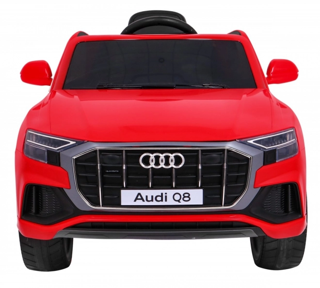 Audi Q8 Hebezeug für Kinder Batterie Rot + Fernbedienung + EVA + Langsamer Start + MP3 USB + LED-Diode
