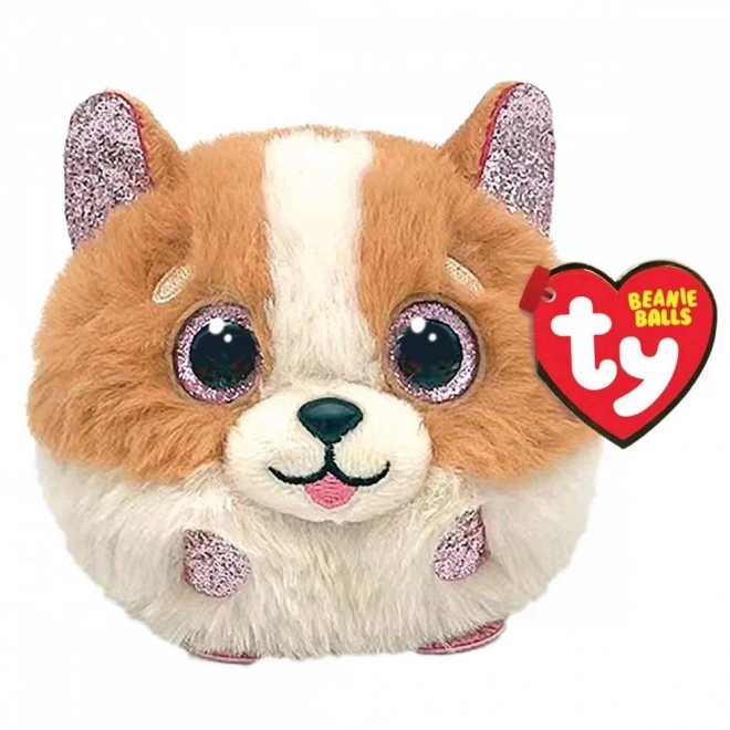 Braun-weißer Plüschhund von TY