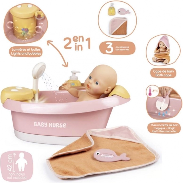 Badewanne für Puppen Smoby Baby Nurse mit elektronischer Dusche