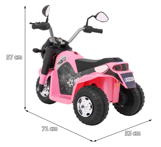 Kinder Elektro-Motorrad MiniBike Weiß mit LED-Lichtern und Sounds – rosa