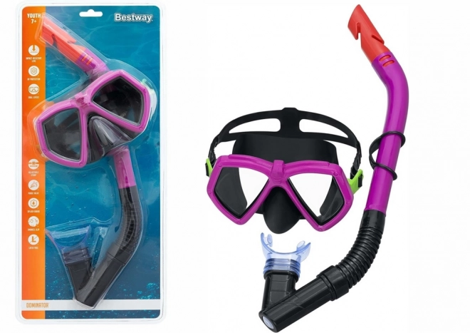 Rosa Tauchset mit Maske und Schnorchel