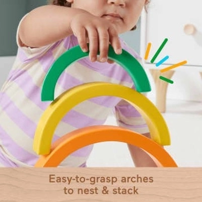 Holz-Regenbogen-Stapelspiel für Kinder von Fisher-Price