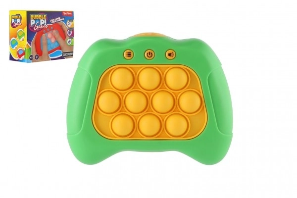 Bubble Pops Silikon platzende Blasen Reaktionsspiel mit Batterie, Licht und Ton in der Schachtel 13x10,5
