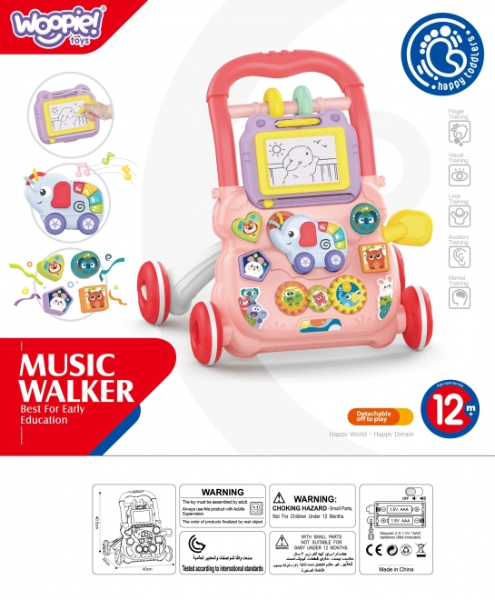 Interaktiver Baby-Lauflernwagen mit Musik und Maltafel