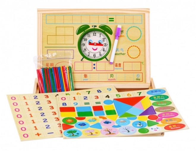 Magnetische Holztafel für Kinder - Lernspielset mit Zubehör