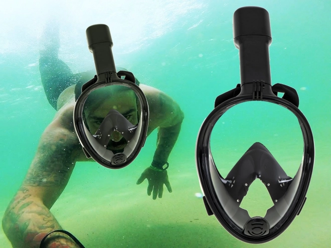 Schwimmmaske für Schnorcheln faltbar L/XL schwarz