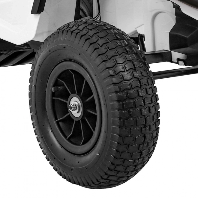 Kinderbatterie ATV Air Quad Weiß + aufblasbare Räder + Radio MP3 + kostenloser Start