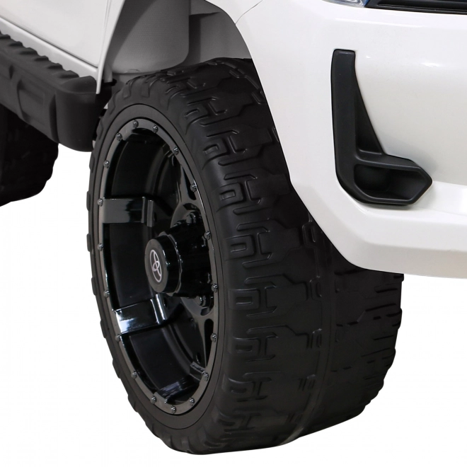 Toyota Hilux Batterie für Kinder Weiß + Antrieb 4x4 + Fernbedienung + 2 Gepäckträger + Radio MP3 + LED-Leuchte