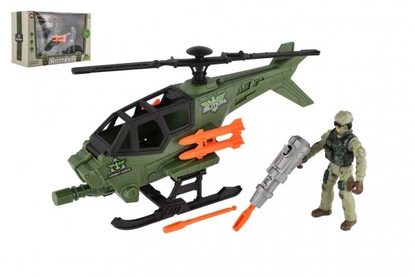 Militär-Set Hubschrauber und Soldat mit Zubehör