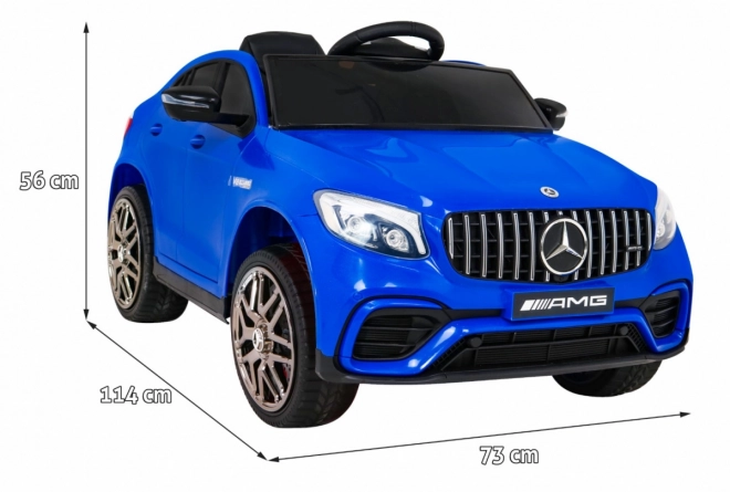 Mercedes Benz GLC63S für Kinder Blau + Fernsteuerung + 4x4 Antrieb + MP3 LED + EVA + langsamer Start
