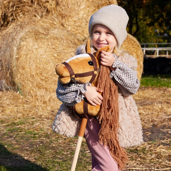 Holzpferd auf Stab Hobby Horse HOPPIHORSE Kastanienbraun