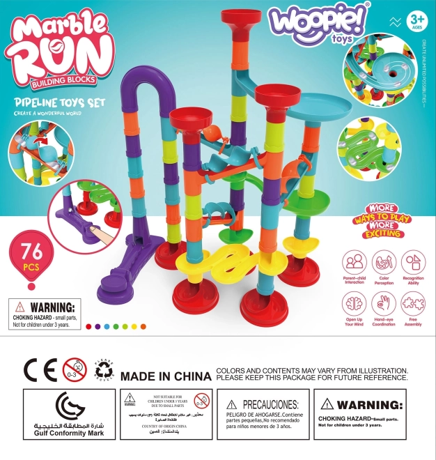 Woopie spiralen-kugelbahn set 76 teile