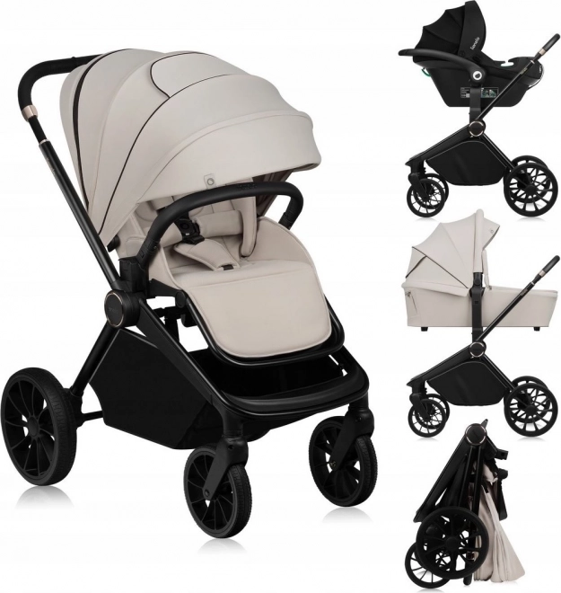 Lionelo kombinierter Kinderwagen Mika Plus 3v1 Beige