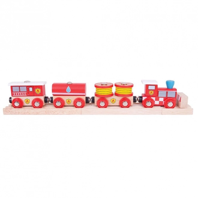 Bigjigs Rail Feuerwehrzug mit 3 Gleisen