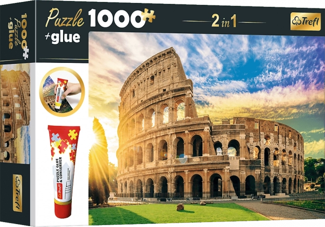 Trefl Amfiteater Flavius Puzzle 2v1, Rom, Italien 1000 Teile mit Kleber