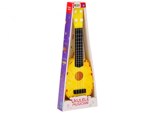 Kinder Ukulele Mini Gitarre Ananas Motiv Gelb