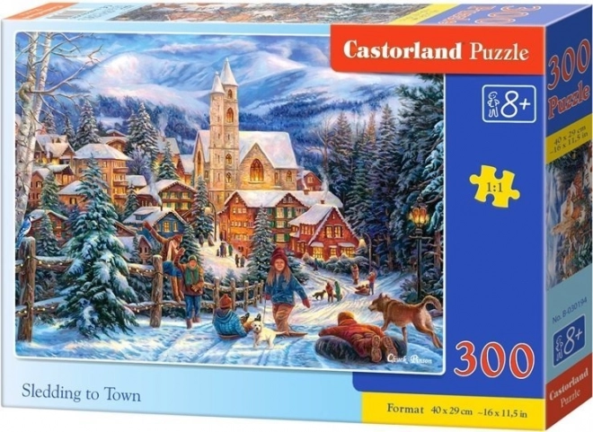 Puzzle 300 Stück Schlittenfahrt zur Stadt