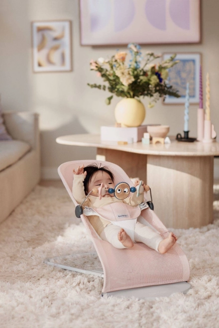 BABYBJÖRN - Wippe BALANCE SOFT MESH - Grau/Weiß – Rosa/Weiß