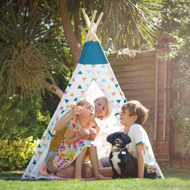 Bigjigs Toys Buntes Tipi mit Vorhängen