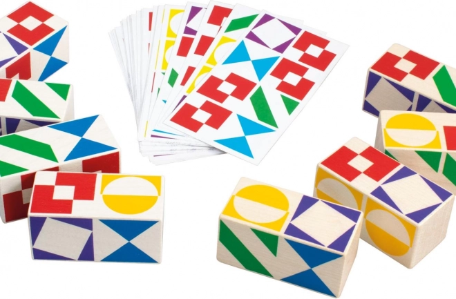 Gesellschaftsspiel Domino Match aus Holz in Schachtel