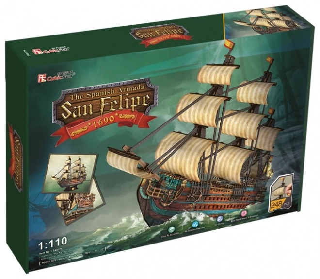 3D-Puzzle Schiff San Felipe der Spanischen Armada