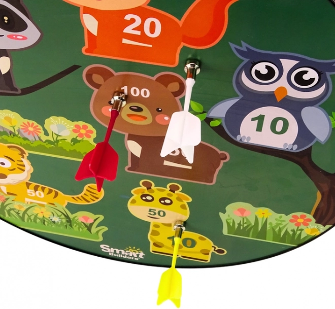 Bunte Zielscheibe mit Tieren und Punktewertung