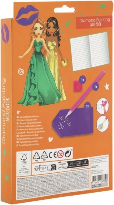 Grafix Diamant-Malset - Notizbuch Mädchen Motive