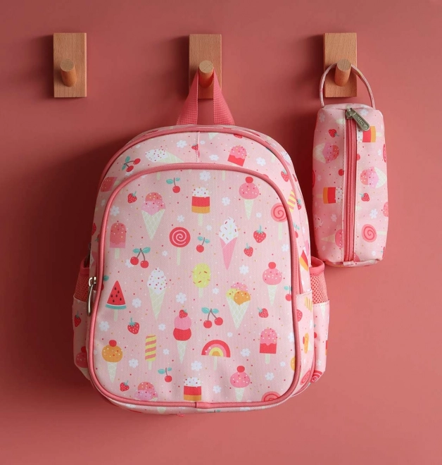 Kinderrucksack mit Eiscreme-Motiv