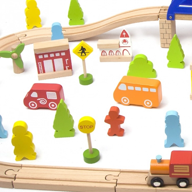 Holzeisenbahn Spielset 110 Teile