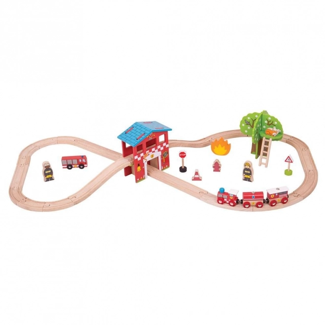 Holzeisenbahn-Feuerwache von Bigjigs Rail