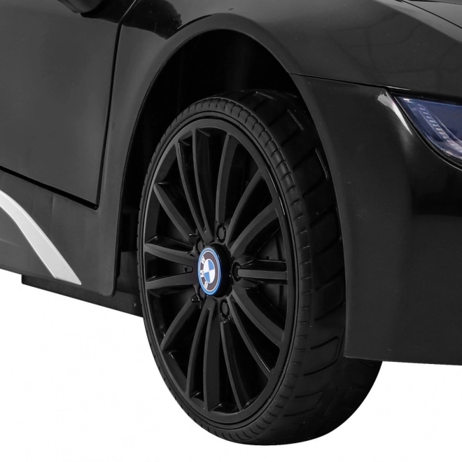 BMW I8 Liftbatterie-Auto Schwarz + Fernbedienung + langsamer Start + 3-Punkt-Gurte + MP3 USB + LED-Leuchte