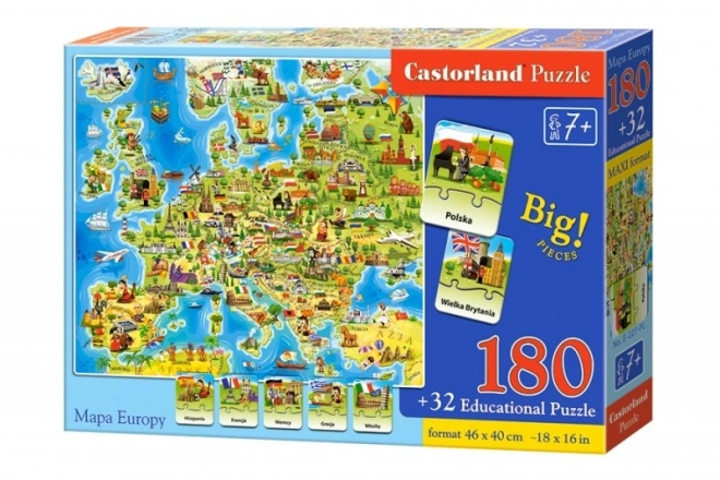 Castorland Puzzle Lernspielkarte Europa