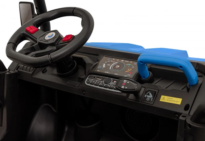 Kinderauto Pick-Up Speed 900 Blau + Allradantrieb + bewegliche Schaufel + Gepäckträger + Fernbedienung + Schaufel + LED Audio