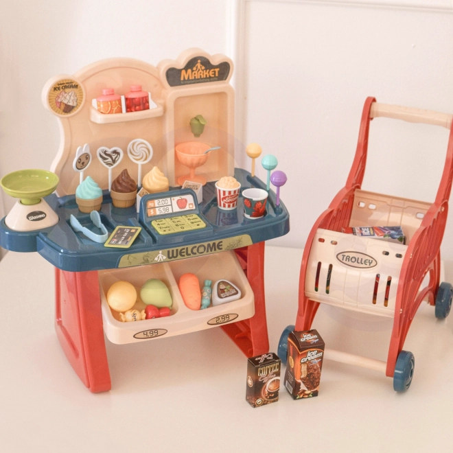 Supermarkt mit Einkaufswagen und Zubehör von Woopie