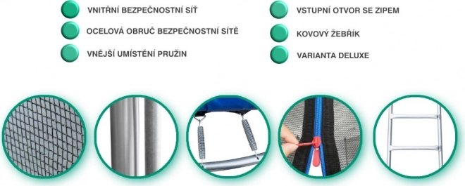 Trampolin Deluxe 244 cm mit Sicherheitsnetz und Leiter