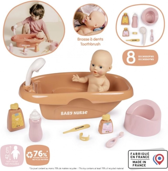 Puppenbadewanne Baby Nurse mit Zubehör