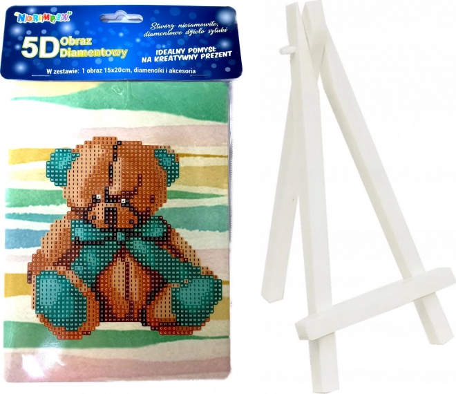 Diamantmalerei Teddybär mit Ständer 15x20cm