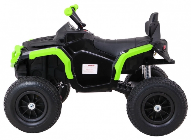 Kinder-Quad ATV Air Batterie Quad Schwarz-Grün + aufblasbare Räder + Radio MP3 + langsamer Start