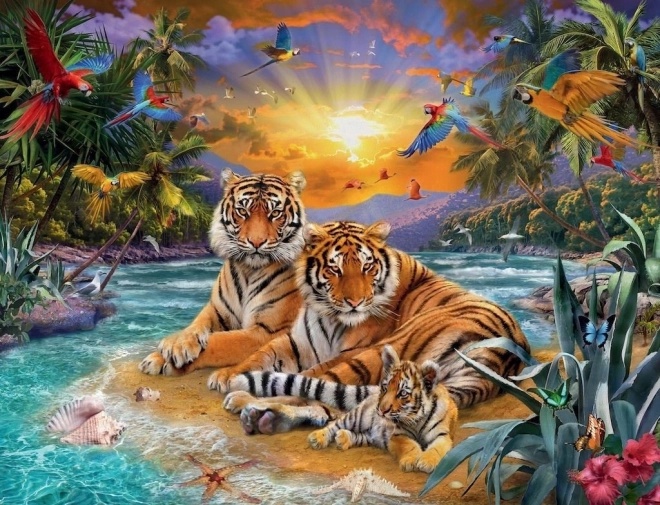 Diamantmalerei Tigerfamilie