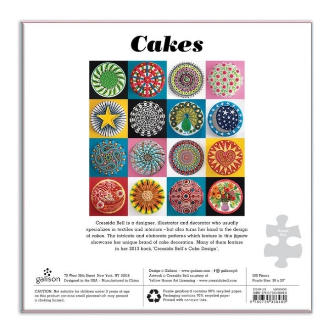 Galison quadratisches Puzzle Torten 500 Teile