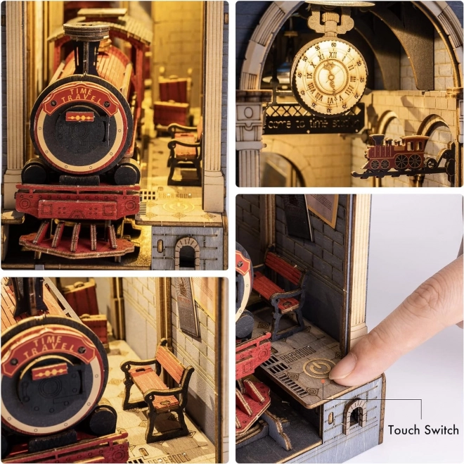 Magischer Bahnhof Buchstützen-Diorama