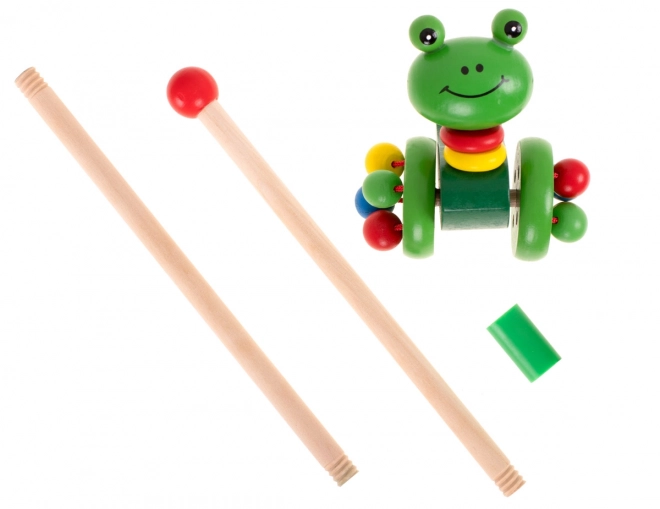 Holzfrosch Schiebespielzeug