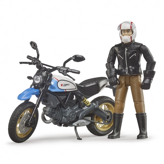 Bworld Motorrad Scrambler Ducati Café Racer mit Fahrer