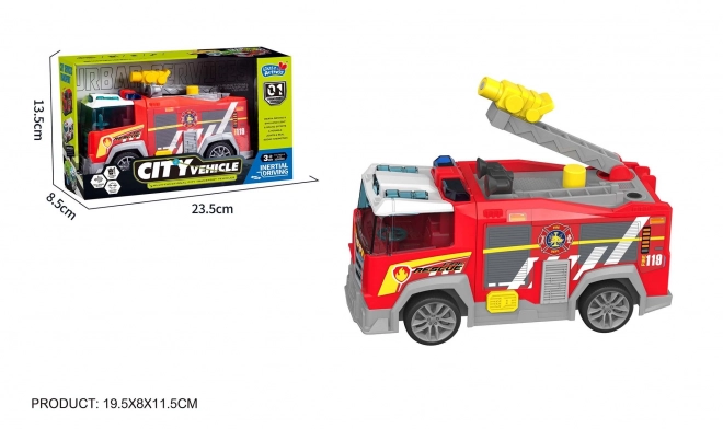 Feuerwehrauto mit Rückzugsmechanismus und Effekten