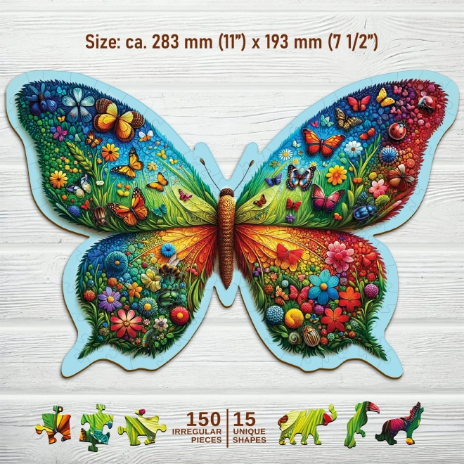 Bunter Schmetterling Holzpuzzle