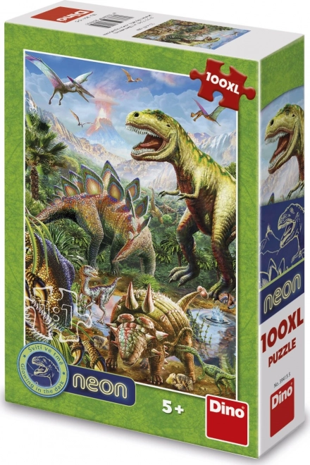 Leuchtendes Puzzle Dinosaurierwelt 100 Teile